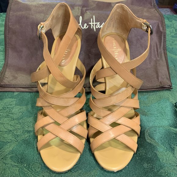 Cole Haan | Shayna Tan Strappy Sandal Heels 11 B - Picture 3 of 6